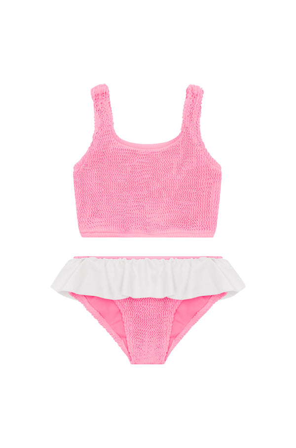 ELLIE TANK BIKINI - PINK / WHITE - <b> NEW STYLE - SPF 50+ </B>