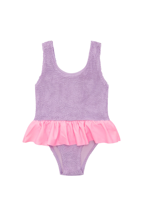 CAMILA FRILL ONE PIECE - PURPLE / PINK - <b> NEW COLOUR - SPF 50+ </B>