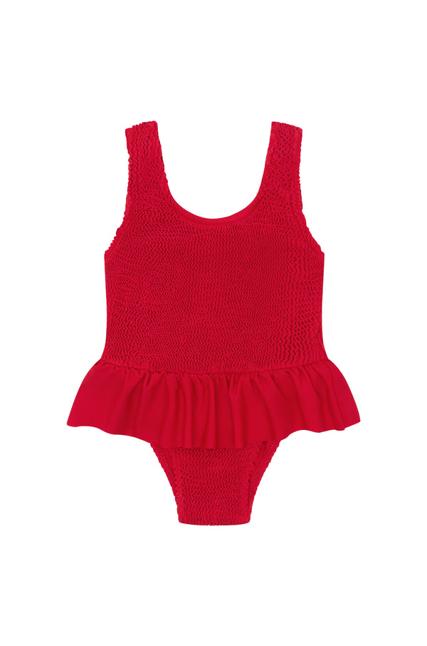 CAMILA FRILL ONE PIECE - CHRISTMAS RED - <b> NEW COLOUR - SPF 50+ </B>