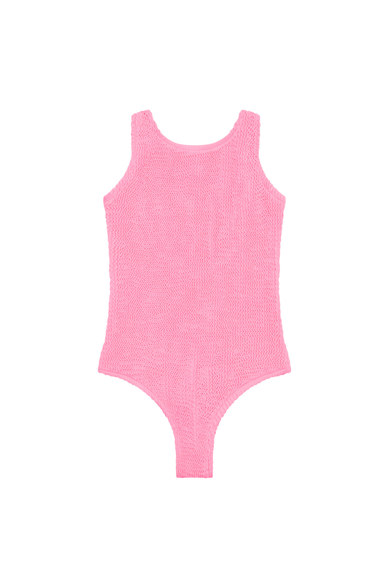 <b>NEW FIT! </B> - CLASSIC ONE PIECE - HOT PINK - <b>SPF 50+</B>