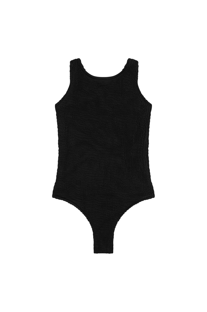 <b>NEW FIT! </B> - CLASSIC ONE PIECE - BLACK - <b>SPF 50+</B>
